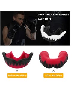 BIGTHREE Sports Mouth Guard, 2 Pcs Sports Gum Shield Adults and Junior Mouth Guard with Portable Case, Mouldable Slim Fit Mouthguard for Boxing, MMA, Rugby, Martial Arts, Judo, Karate, Hockey  - Image 4