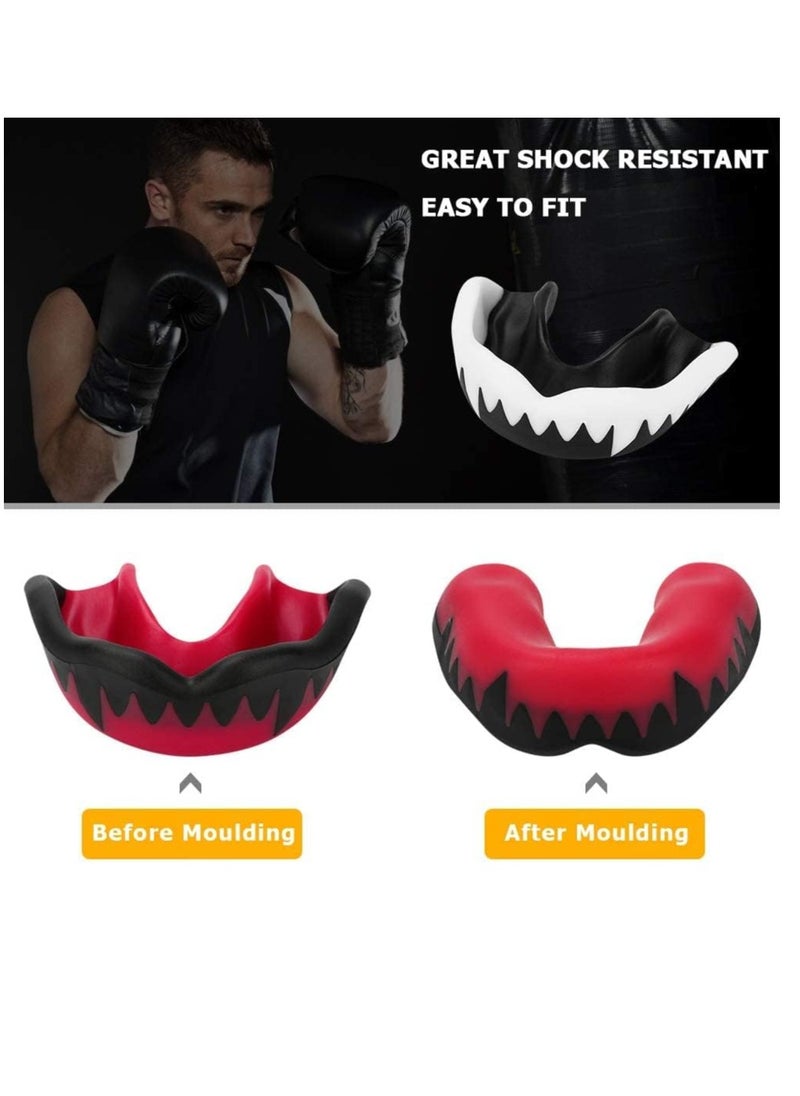 BIGTHREE Sports Mouth Guard, 2 Pcs Sports Gum Shield Adults and Junior Mouth Guard with Portable Case, Mouldable Slim Fit Mouthguard for Boxing, MMA, Rugby, Martial Arts, Judo, Karate, Hockey  - Image 4