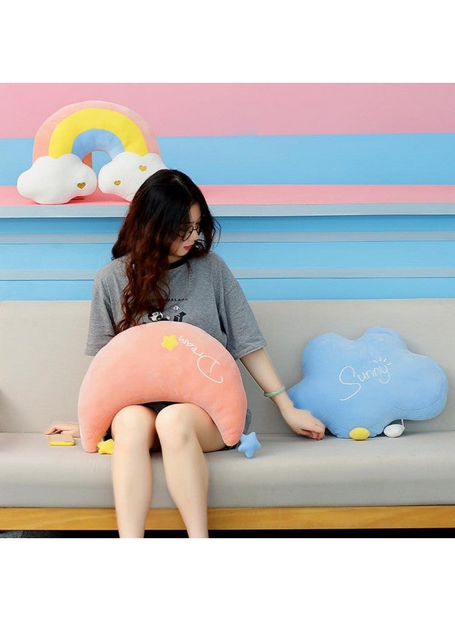 NatureMan Moon Rainbow Cloud Pillow Cushion, Soft Plush Cloud Shaped Pillow Stuffed Rainbow and Moon Nursery Decor,Bedside Sofa Sleeping Pillow, Kids Cute Candy Color Cushion - Image 5