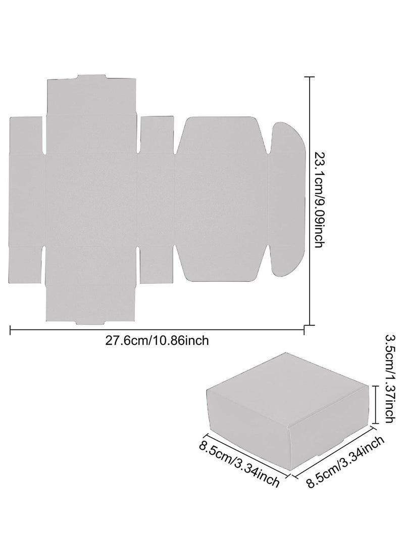 50 Pcs Durable Kraft Paper Gift Boxes Suitable for Various Small Gift Items(Size:8.5x8.5x3.5cm)
