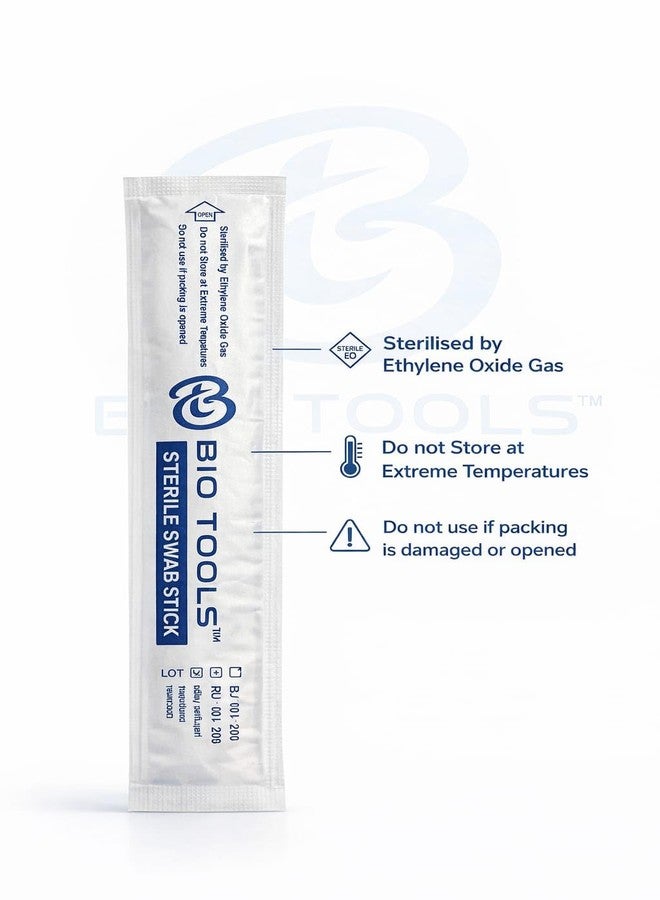 Bio Tools® Sterile Cotton Swab Stick – Individual Packs ET0 Sterilized (Pack of 100 pcs.) - Image 2