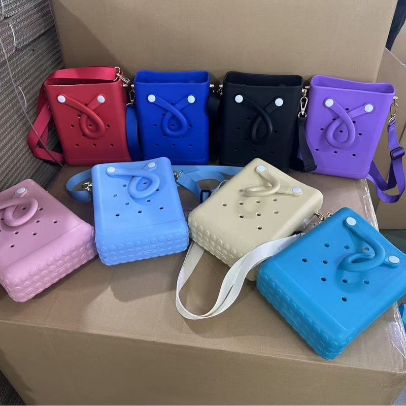 EVA Jelly Bag with DIY Charms, Cute Summer Beach Satchel Handbag for Women - Image 1