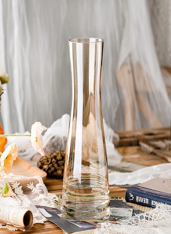 UM Creaciones Amber widebottom Glass Vase Perfect for Wedding & Home Decorative for Home Decor Living Room Office Set of 1, Cylindrical - Image 5