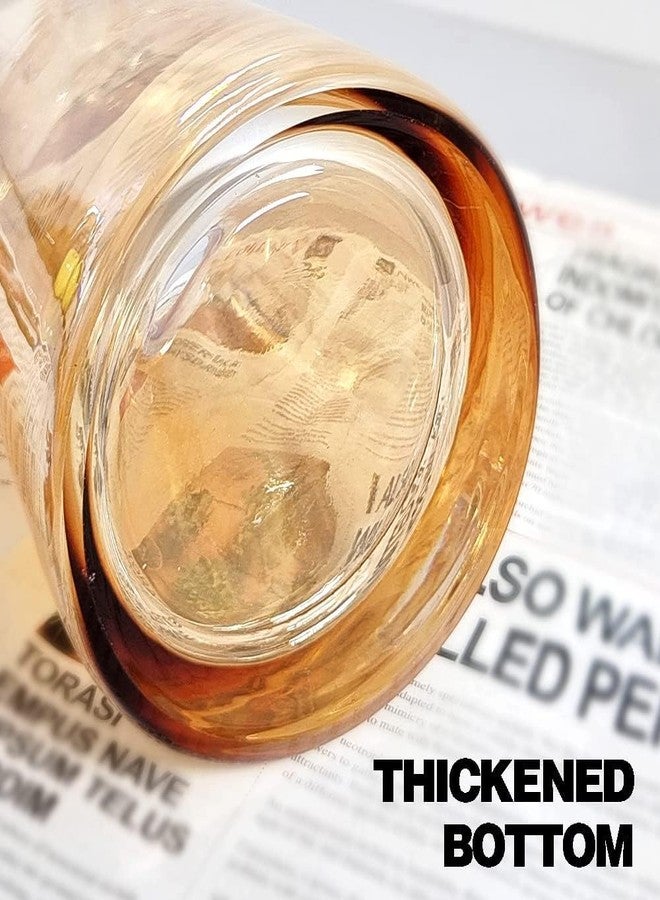 UM Creaciones Amber widebottom Glass Vase Perfect for Wedding & Home Decorative for Home Decor Living Room Office Set of 1, Cylindrical - Image 3