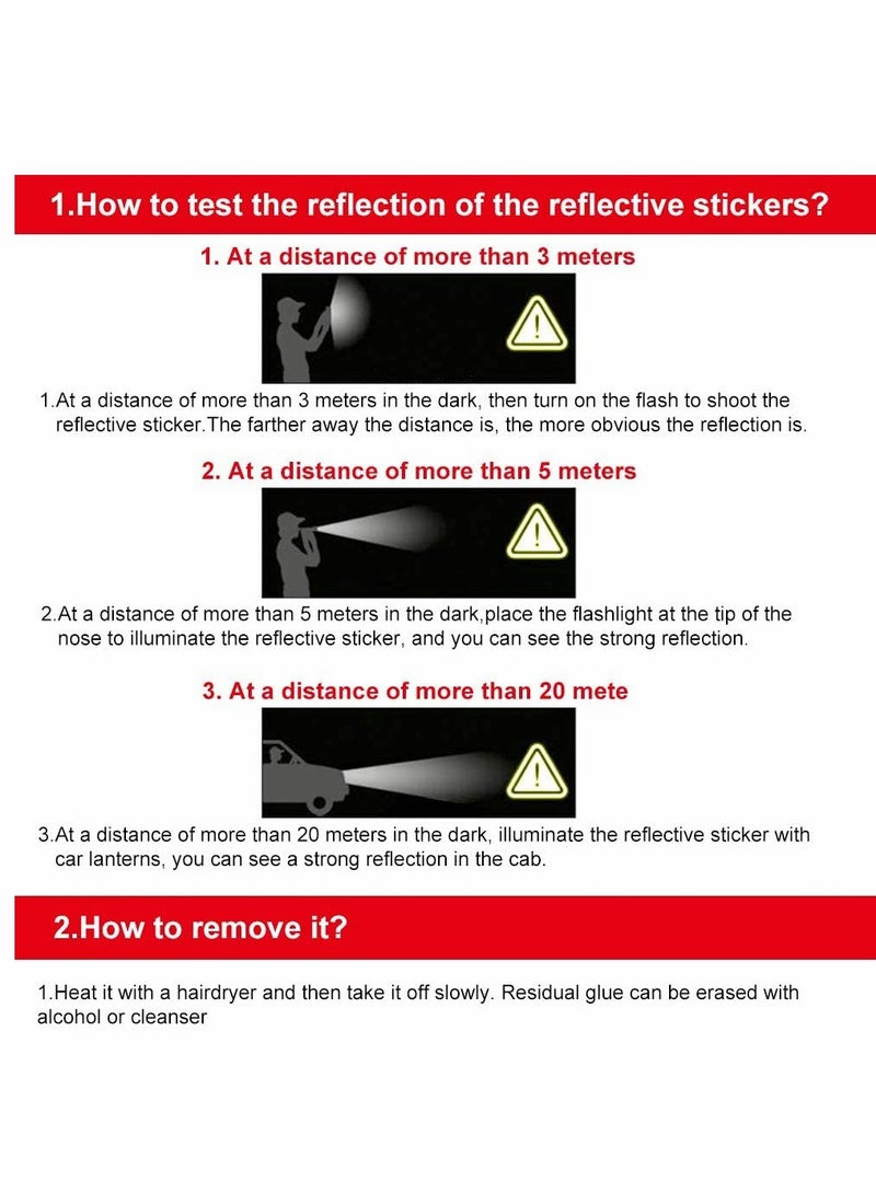 SYOSI Car Decals, Car Door Open Prompt Anti-Collision Reflective Stickers, Tape Conspicuity Safety Caution Warning Sticker, for Car Truck Trailer, Universal-Yellow - Image 5
