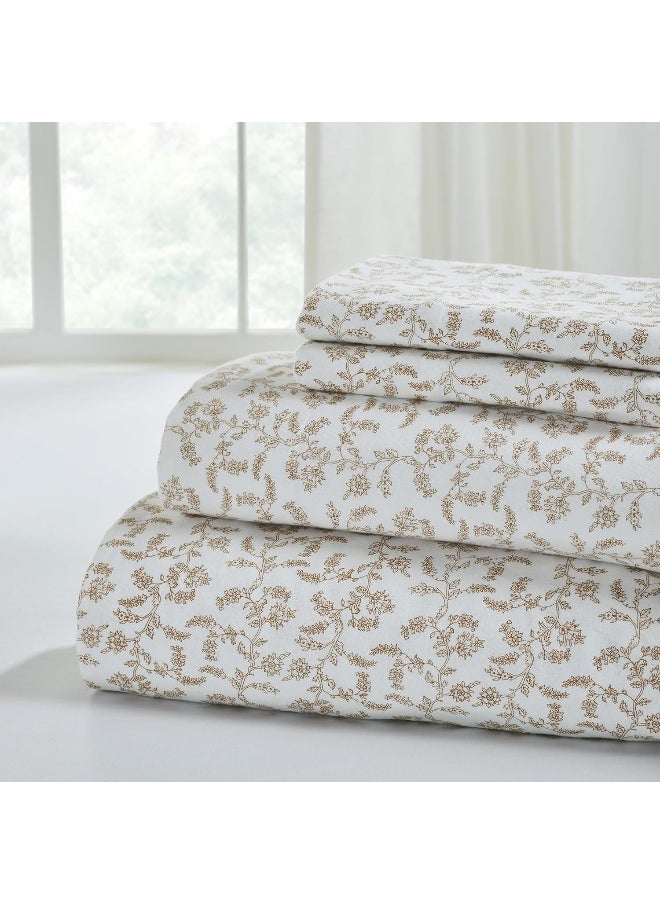 Modern Threads Modern Threads 4-Piece 100% Cotton Flannel Sheet Set – Soft and Durable for Every Season, Vevian Queen  - Image 1