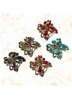 minkissy Inkissy 5Pcs Mini Hair Claw Clips Rhinestone Butterfly Jaw Clips Vintage Metal Barrettes Crystal Hair Accessories For Women Girls  - Image 3