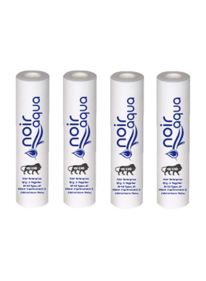 Noir Aqua نوير أكوا - فلتر/خرطوشة PP المنسوجة لجميع أنواع أجهزة تنقية المياه RO (أبيض، 10 بوصة، 5 ميكرون) عبوة من 4 - Image 1