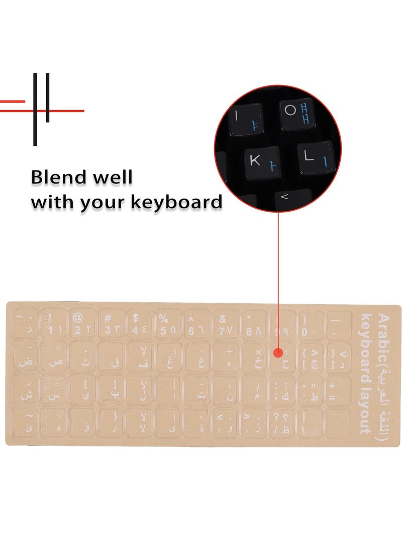 Generic - 1pc Arabic Keyboard Sticker Transparent Arabic Language Sticker for Desktop Computer Arabic Letter Design Keys Only with Transparent Background 1pc White 1 by Egy Wolf - Image 1