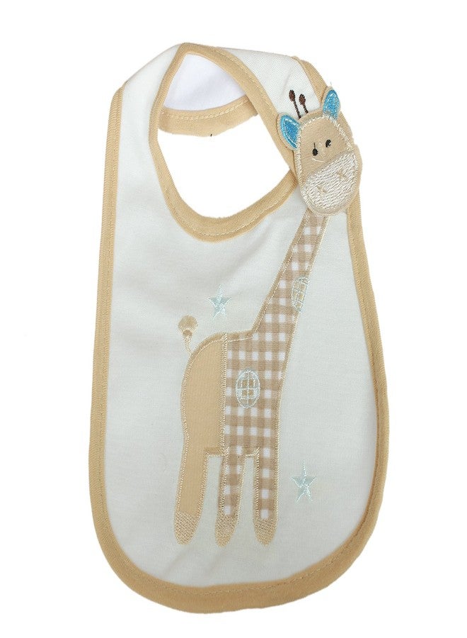 BABIES BLOOM Newborn Baby Cotton Waterproof Baby Feeding/Saliva Bib (Giraffe) - Image 1
