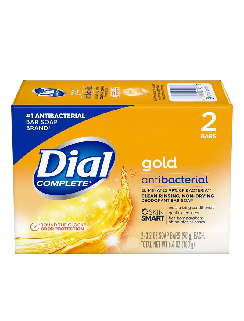 Dial Gold Antibacterial Deodorant Soap, 2 Pack, Total Net Wt 6.4 oz - Image 1