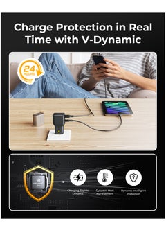 VOLTME Universal Travel Adapter, All-in-One Travel Charger GaN3 35W with QC4.0 USB-A & PD3.0 Type-C PPS Fast Charging, Multi-Port USB Travel Adapter for Worldwide Use (USA/UK/EU/AUS & 150+ Countries), Compact Power Adapter for MacBook Air, iPhone 16 Pro Max, 15/14/13/12/11, Samsung Galaxy S24/S23/S22, Tablets & More, Universal Plug Charger with USB Ports (Black)  - Image 4