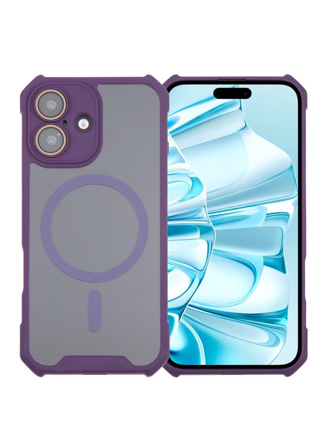 اس-توب جراب لهاتف iPhone 16 Plus، غلاف عدسة ملون ثنائي اللون، جراب MagSafe المغناطيسي المصنوع من الأكريليك والبولي يوريثان الحراري - Image 1