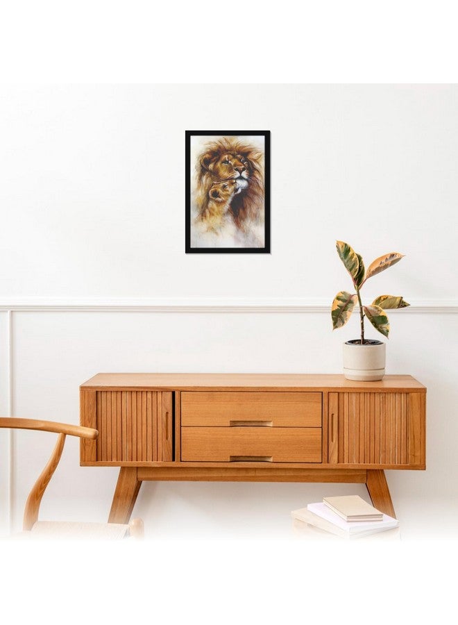 Mad Masters Lion Wild Animal Painting Aesthetic Hanging Photo Frame Decorative Item Home Decoration and Wall Decor for Living Room and Bedroom (MM 1104, 12x18 Inch, Paper, Without Plexi Glass) - Image 5