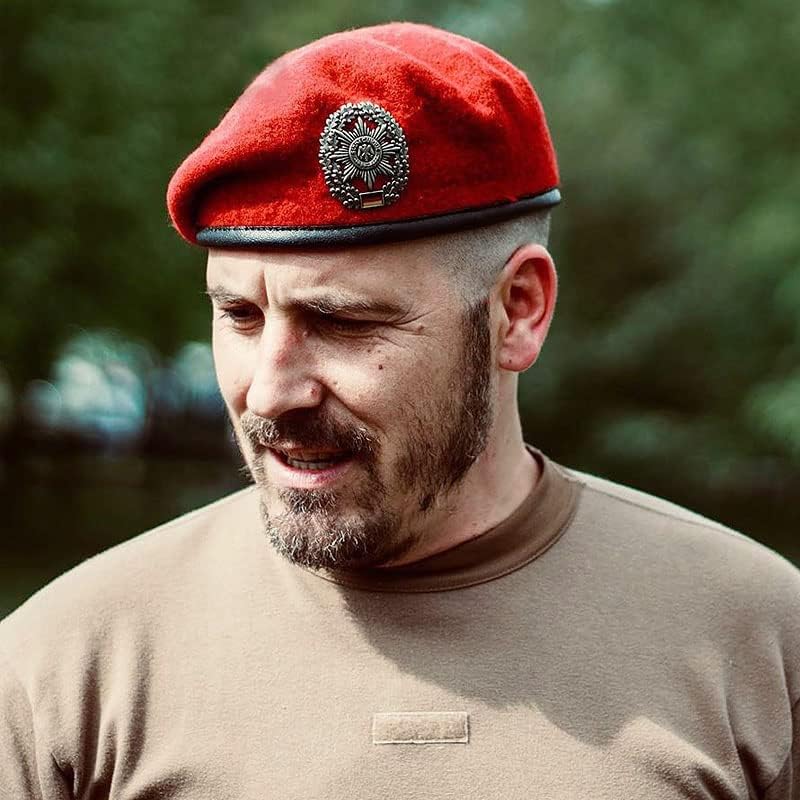 Gajaous British Military Berets for Men and Women,Wool and Leather Beret Hats,Multiple Colours Army Beret - Image 5