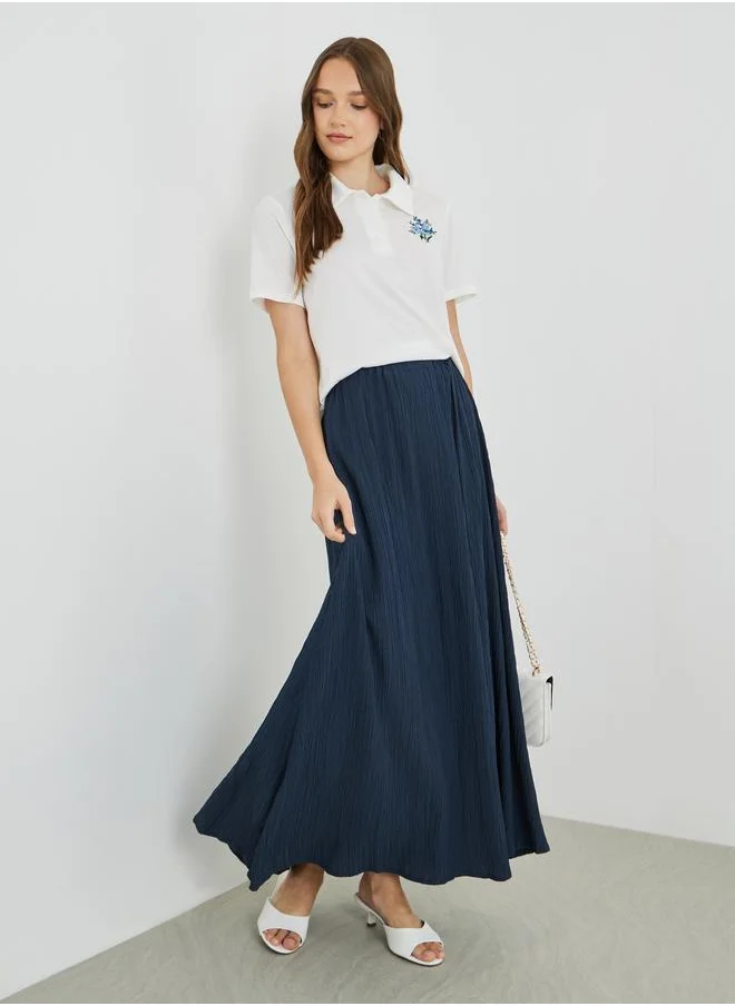 تايك تو Take Two Textured A-Line Maxi Skirt