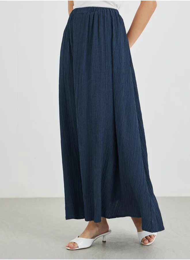 تايك تو Take Two Textured A-Line Maxi Skirt
