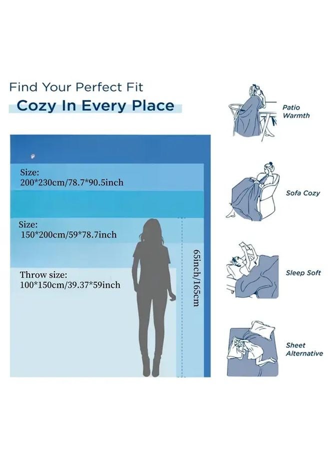 Grey Faux Fur Throw Blanket Super Soft Fluffy Plush Polyester 59x79 Inch - Image 4