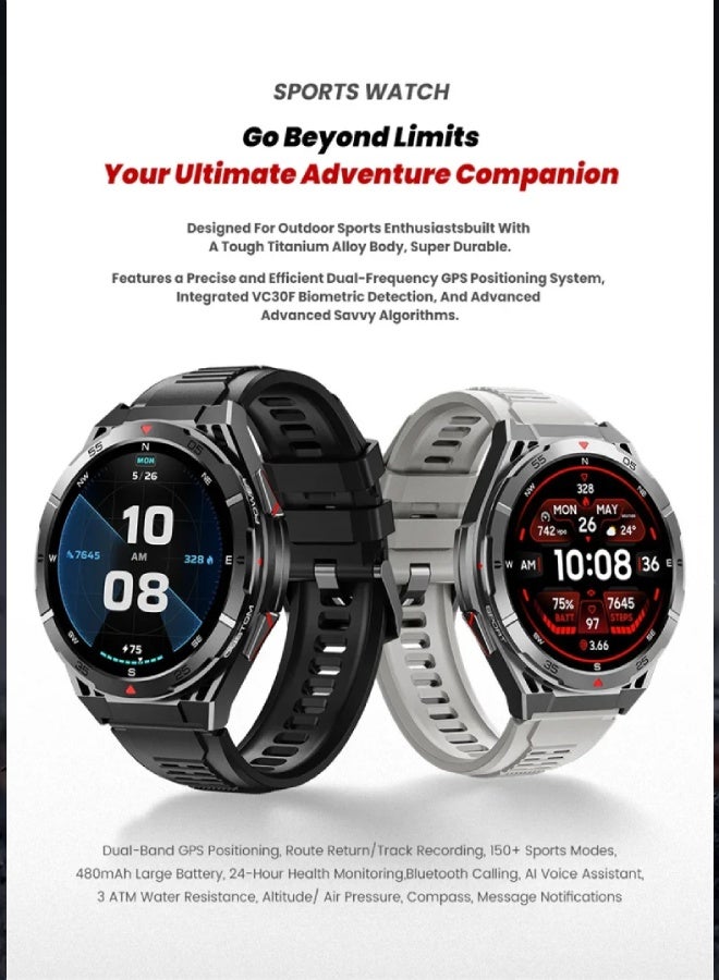 AROAQ New Smartwatch Men GPS Sport Activity Tracker 10 ATM Waterproof Smart Watch Bluetooth SOS Call Health Monitor Wrist Watches  - Image 2