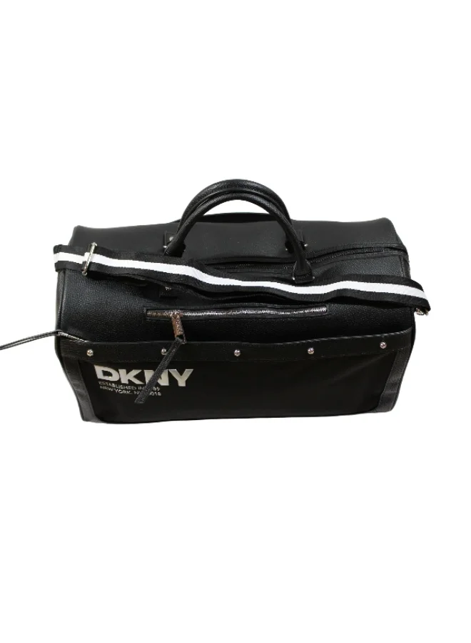 DKNY Dkny Vertical Embossed Duffle Bag for Unisex | Ultra Lightweight Wheels 2 Color Black