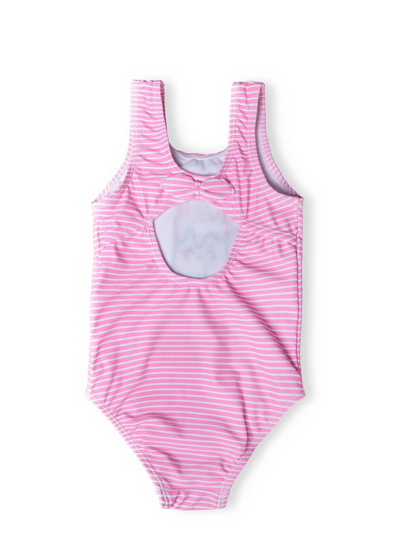 MINOTI Kids Girls One-Piece Swimsuit with Print and Striped - Image 2