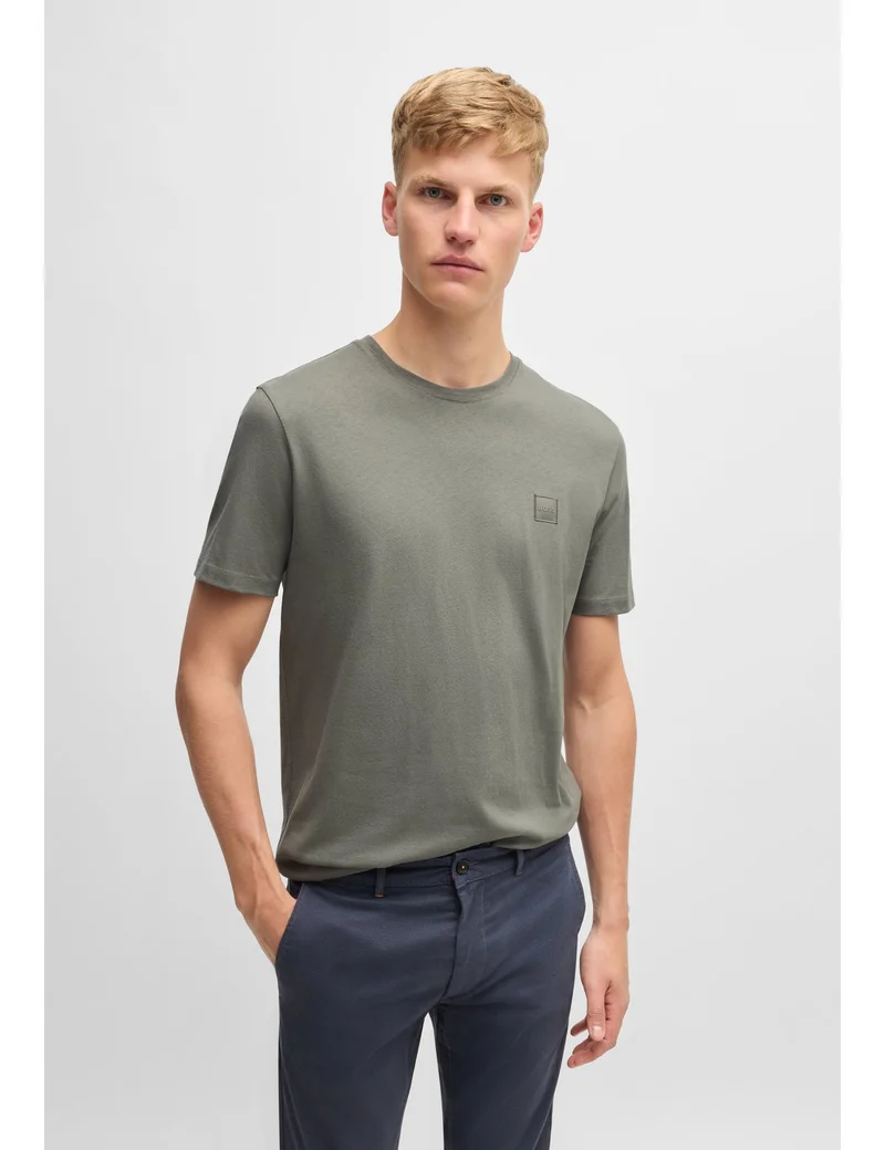 Cotton-jersey T-shirt with logo patch