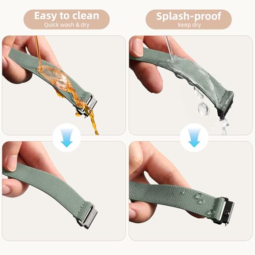 Dirrelo 20mm Quick Release Band Compatible with Garmin Vivoactive 5 Watch Bands, Soft Braided Stretchy Nylon Water-Resistant Strap for Vivoactive 6/Venu Sq/Sq 2/Sq Music/2 Plus,Forerunner 245/165/55 Women Men - Image 3