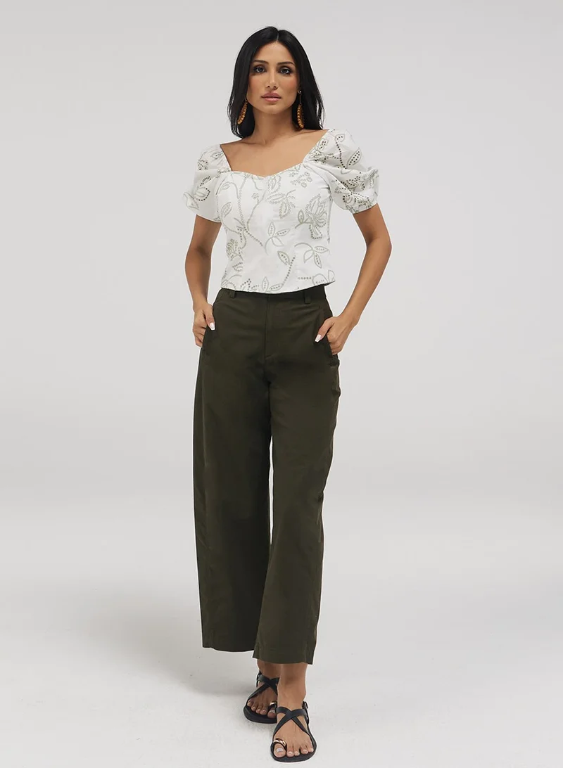 Zigzag Front Open Cutlon Top