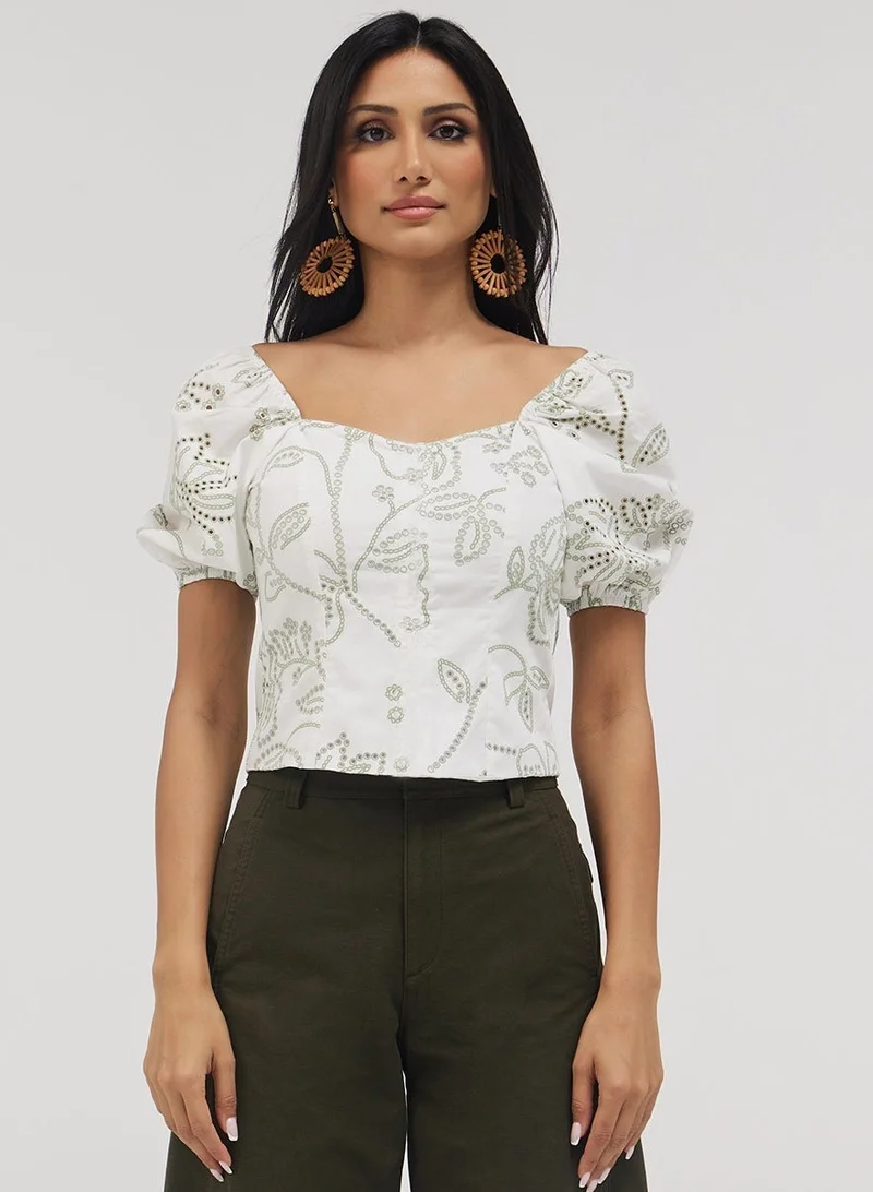 Zigzag Front Open Cutlon Top