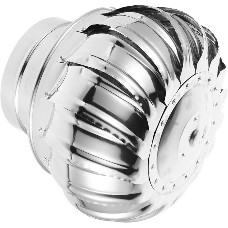 Stainless Steel Roof Chimney Cap Low Noise Wind Turbine Vent Exhaust Ventilation Easy Install - Image 1