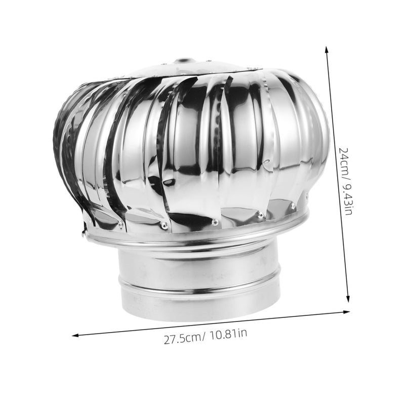 Stainless Steel Roof Chimney Cap Low Noise Wind Turbine Vent Exhaust Ventilation Easy Install - Image 3