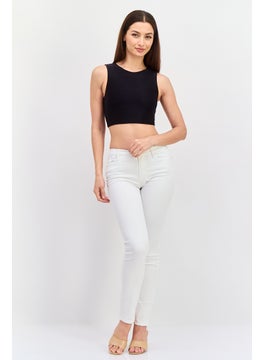 ODolls Women Round Neck Sleeveless Plain Tank Top, Black  - Image 3