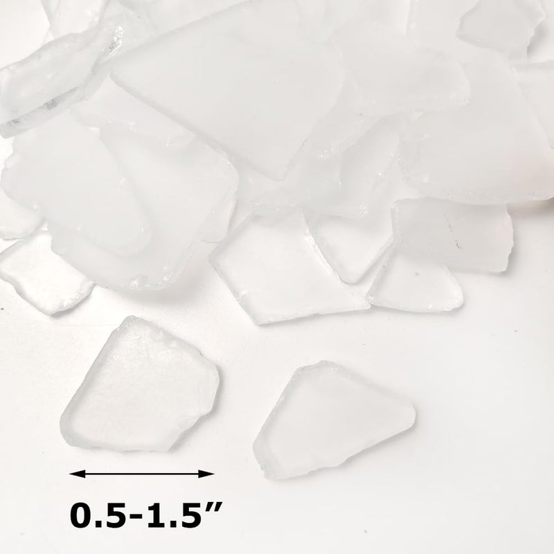 Happyfiller 15 أوقية أبيض قطع زجاجية زجاجية مجعد Seaglass مكسور رقائق زجاجية مكسورة للفنون مجموعة الحرف اليدوية - Image 5
