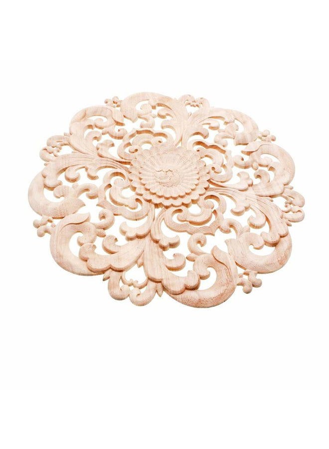 Beoot Wooden Carved Onlay Appliques Wood Carving Decal Unpainted Furniture Bed Door Cabinet Decor (10×10cm/3.94×3.94inch) - Image 2