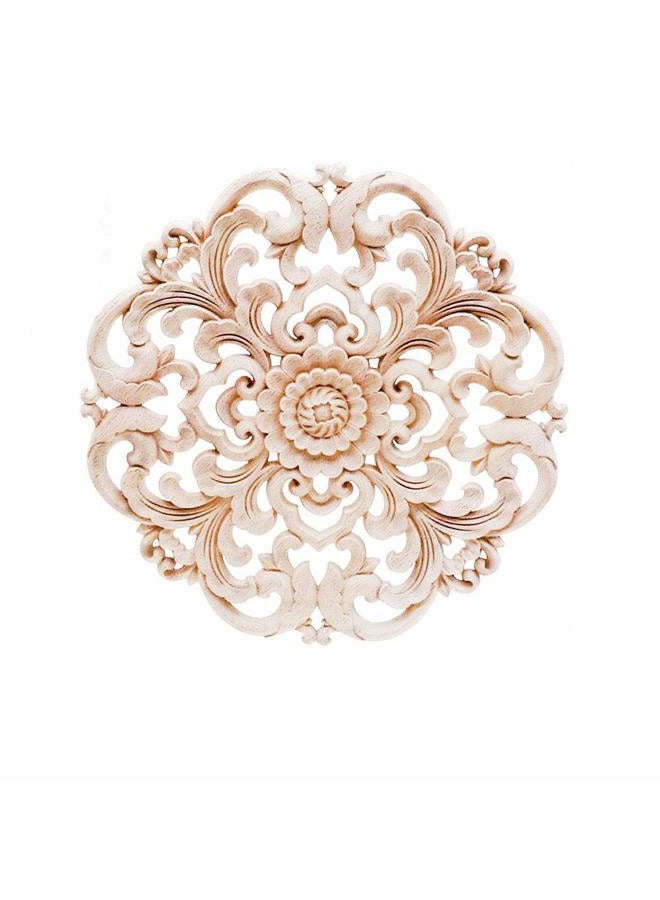 Beoot Wooden Carved Onlay Appliques Wood Carving Decal Unpainted Furniture Bed Door Cabinet Decor (10×10cm/3.94×3.94inch) - Image 1