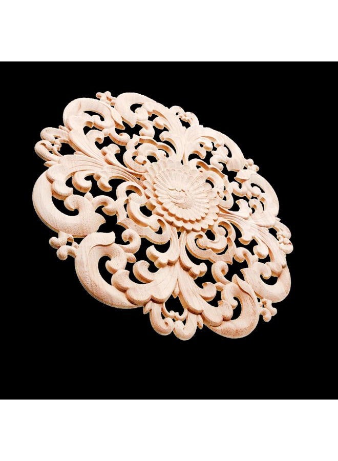 Beoot Wooden Carved Onlay Appliques Wood Carving Decal Unpainted Furniture Bed Door Cabinet Decor (10×10cm/3.94×3.94inch) - Image 3