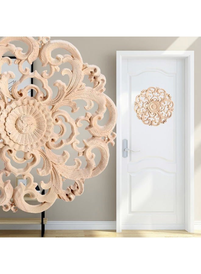 Beoot Wooden Carved Onlay Appliques Wood Carving Decal Unpainted Furniture Bed Door Cabinet Decor (10×10cm/3.94×3.94inch) - Image 5