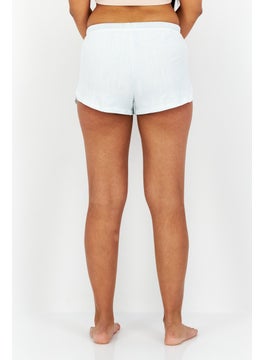 Avalanche Women 2 Pcs Stripe And Heather Sleepwear Shorts, Light Blue  - Image 2