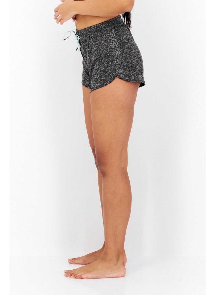 Avalanche Women 2 Pcs Stripe And Heather Sleepwear Shorts, Light Blue  - Image 3