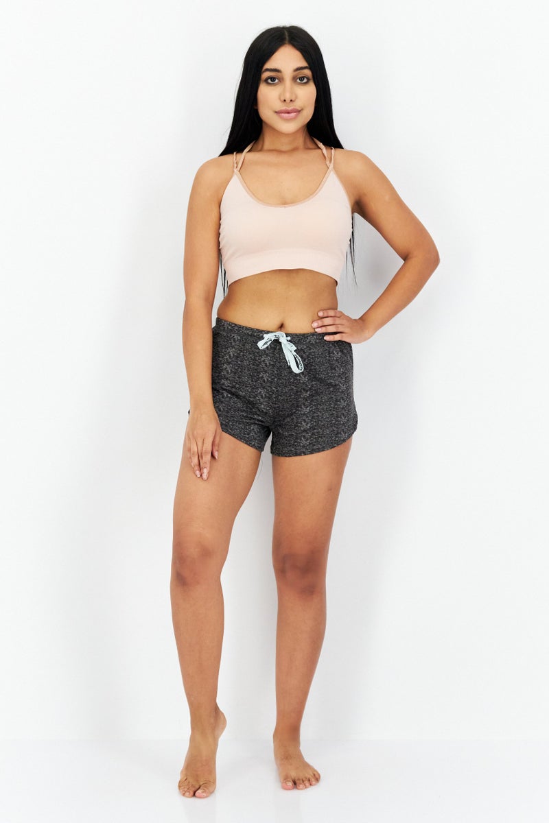 Avalanche Women 2 Pcs Stripe And Heather Sleepwear Shorts, Light Blue - Image 4