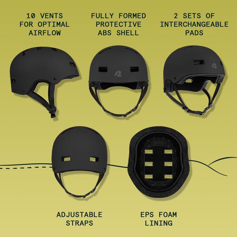 Retrospec Dakota Bicycle / Skateboard Helmet for Adults - Commuter, Bike, Skate, Scooter, Longboard & Incline Skating - Highly Protective & Premium Ventilation- Large- Matte Black - Image 2