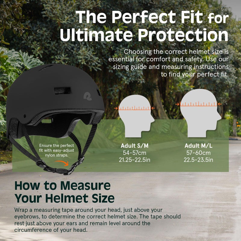 Retrospec Dakota Bicycle / Skateboard Helmet for Adults - Commuter, Bike, Skate, Scooter, Longboard & Incline Skating - Highly Protective & Premium Ventilation- Large- Matte Black - Image 5