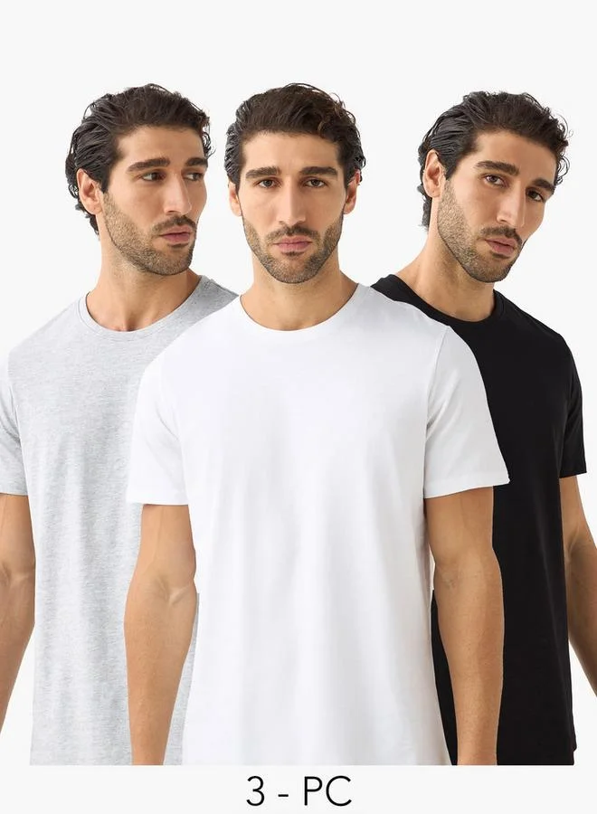 سبلاش فيڤ Set of 3 - Regular Fit T-shirt with Crew Neck and Short Sleeves