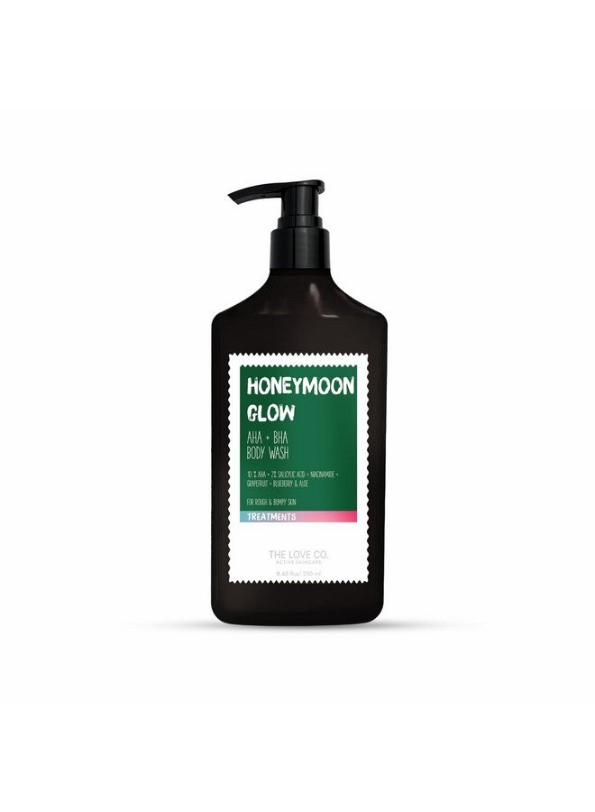 ذا لوف كو. 10% Aha و2% غسول الجسم بحمض الساليسيليك توهج شهر العسل للتقشير العميق الغني بالنياسيناميد والجريب فروت الذي يستهدف حب الشباب والبقع الداكنة والبشرة الخشنة خالي من الكبريتات للجنسين 250 مل - Image 1