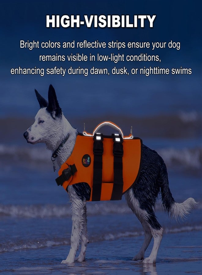 Dogcheer Dog Harness Life Jacket, High Buoyancy Neoprene Dog Life Vest for Swimming Boating, Adjustable Puppy Swim Vest Reflective Pet Float Vest for Small Medium Large Dogs - Orange, S - Image 5