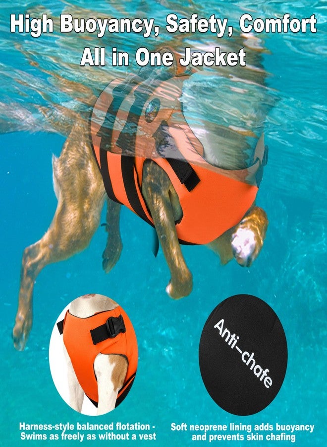 Dogcheer Dog Harness Life Jacket, High Buoyancy Neoprene Dog Life Vest for Swimming Boating, Adjustable Puppy Swim Vest Reflective Pet Float Vest for Small Medium Large Dogs - Orange, S - Image 4