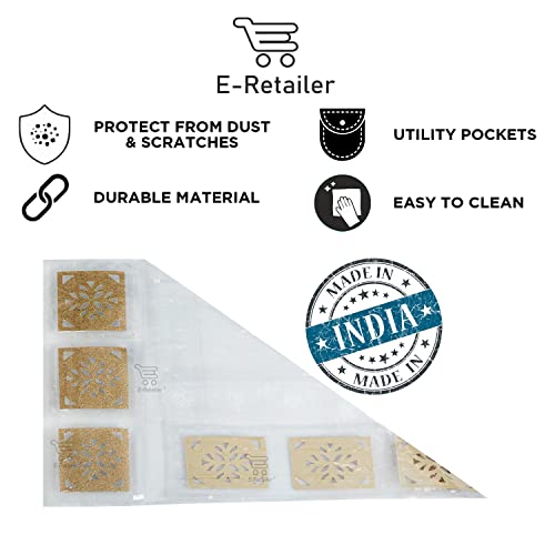 E-Retailer® PVC Waterproof Fridge Top Cover/Refrigerator Cover With 6 Utility Pockets (Color-Transparent, Size-39x22 Inches) - Image 4