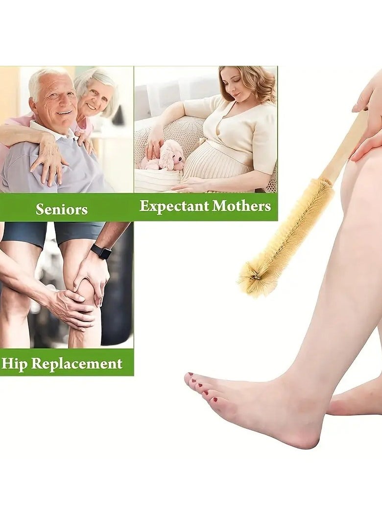 Ucanbe 2pcs Long Handle Toe Cleaning Brush, Reusable Foot Scrubber for Elderly, Pregnant Women, and Individuals with Limited Mobility, Easy-Grip with Hanging Loop Design, Alcohol-Free, No Power or Battery Needed  - Image 2
