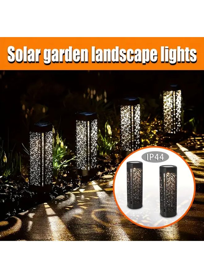 مصابيح حديقة شمسية 8 قطع، إضاءة LED خارجية قابلة للشحن باللون الأبيض، ديكور عشب - Image 2