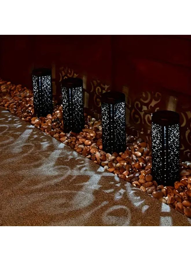 مصابيح حديقة شمسية 8 قطع، إضاءة LED خارجية قابلة للشحن باللون الأبيض، ديكور عشب - Image 5